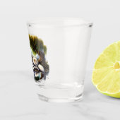 Mondlicht-Heiligkeit ein schlummernder Wolf Schnapsglas (Rechts)