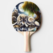 Mondlicht-Heiligkeit ein schlummernder Wolf Tischtennis Schläger (Vorderseite)