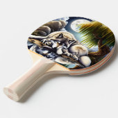 Mondlicht-Heiligkeit ein schlummernder Wolf Tischtennis Schläger (Vorderseite)