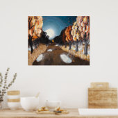 Mondlicht Herbstnacht: 30x24 Poster (Küche)