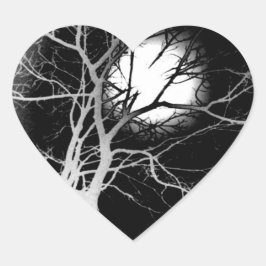 Mondlicht Herz-Aufkleber