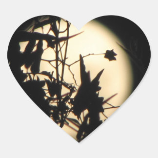 Mondlicht Herz-Aufkleber