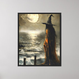 Mondlicht-Hexe am Meer Leinwanddruck