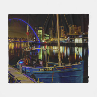 Mondlicht Himmel über dem Newcastle Tyne Fluss Fleecedecke
