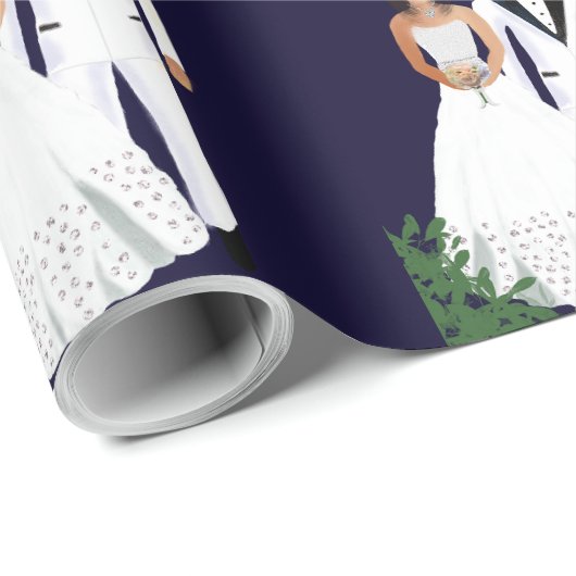 Mondlicht-Hochzeit Geschenkpapier (Rolleneckpunkt)