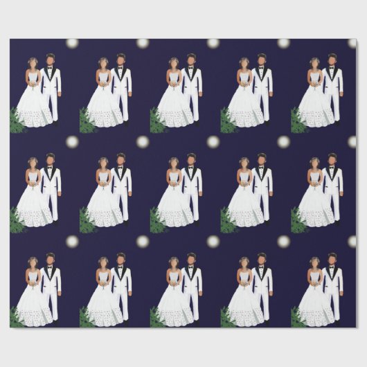 Mondlicht-Hochzeit Geschenkpapier (Flach)