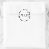 Mondlicht | Hochzeitsklassische Monogramm Runder Aufkleber (Tasche)
