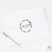 Mondlicht | Hochzeitsklassische Monogramm Runder Aufkleber (Umschlag)