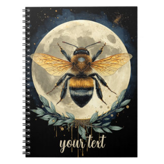 Mondlicht-Hummel-Aquarellkunst | Himmlische Biene Notizblock