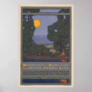 Mondlicht in Duneland - Reiseplakat Poster