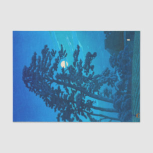 Mondlicht in Magome, Hasui Kawase, Woodcut Seidenpapier