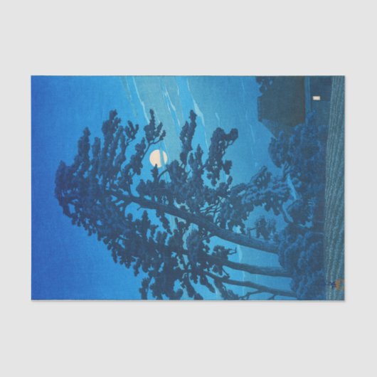 Mondlicht in Magome, Hasui Kawase, Woodcut Seidenpapier (Vorderseite)