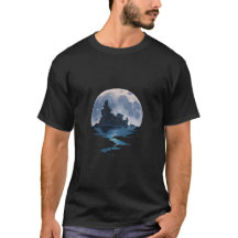 Mondlicht Insel Festung und Meer