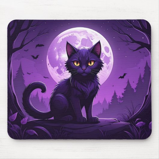 Mondlicht-Katzen-Mauspad Mousepad (Vorne)