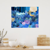 Mondlicht-Katzen - Plakatdruck Poster (Küche)