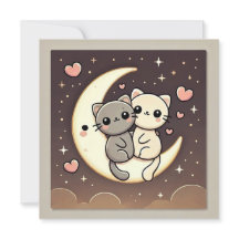 Mondlicht Katzenliebe-Karte