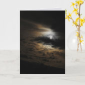 Mondlicht leuchtet auf Wolken Foto Leere Karte (Gelbe Blume)