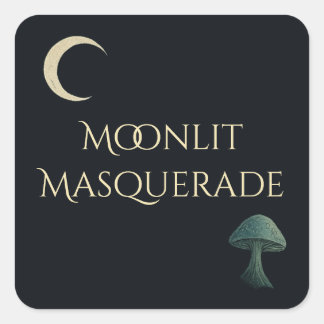 Mondlicht-Maskenball-Elegantes-Halloween-Sticker Quadratischer Aufkleber