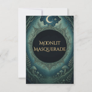 Mondlicht-Maskerade Elegante Halloween-RSVP RSVP Karte