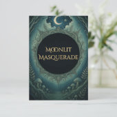 Mondlicht-Masquerade-Elegantes Halloween-RSVP RSVP Karte (Stehend Vorderseite)