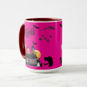Mondlicht-Mischief hot pink Tasse (Vorderseite Links)