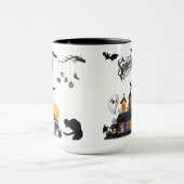Mondlicht-Mischief schwarz & weiß Tasse (Zentrum)