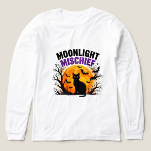 Mondlicht-Mischief Schwarze Katze Herbst Halloween Tri-Blend Shirt