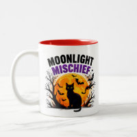 Mondlicht-Mischief-Schwarze Katze Herbst Halloween