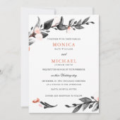 Mondlicht | Moderne botanische Hochzeit Einladung (Vorderseite)