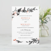 Mondlicht | Moderne botanische Hochzeit Einladung (Stehend Vorderseite)