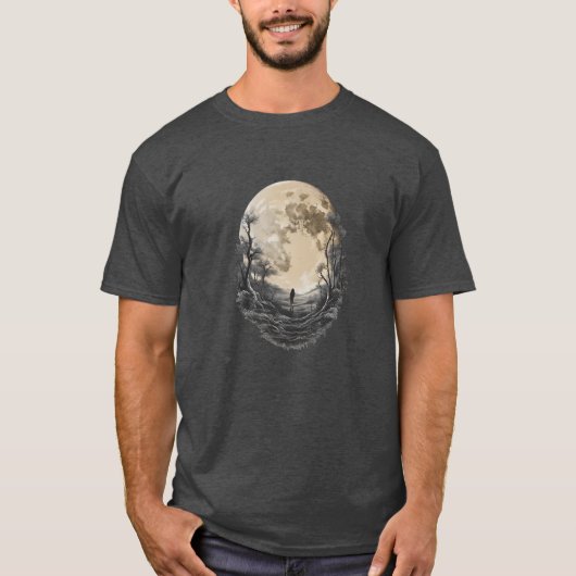 Mondlicht, Mondlicht, Satellit, Himmelsstrahlen T-Shirt (Vorderseite)