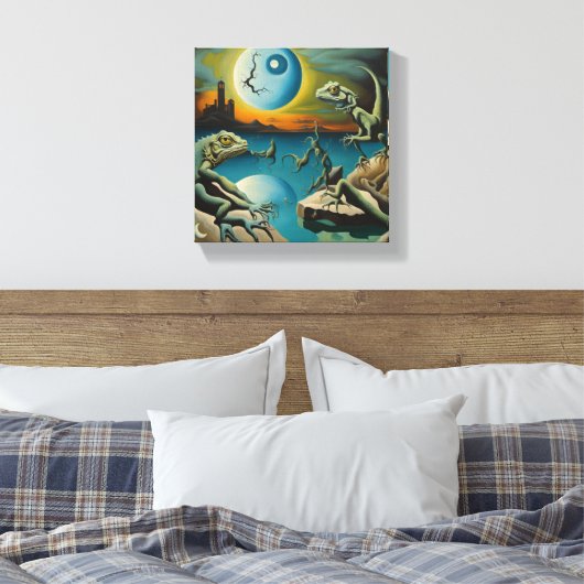 Mondlicht-Nächte mit Lizard-Firmen Leinwanddruck (Insitu (Schlafzimmer))