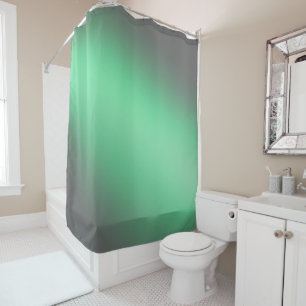 Mondlicht Ombre - Silver Gray & Green Duschvorhang