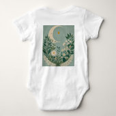 Mondlicht: Pastellblumen und Halbmond Baby Strampler (Rückseite)