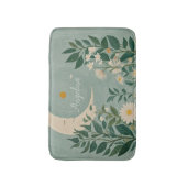 Mondlicht: Pastellblumen und Halbmond Badematte (Vorderseite Vertikal)