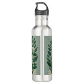 Mondlicht: Pastellblumen und Halbmond Edelstahlflasche (Rückseite)