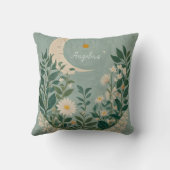 Mondlicht: Pastellblumen und Halbmond Kissen (Rückseite)