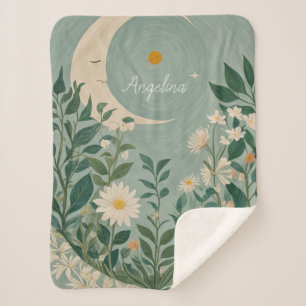 Mondlicht: Pastellblumen und Halbmond Sherpadecke