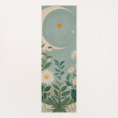 Mondlicht: Pastellblumen und Halbmond Yogamatte (Rückseite)
