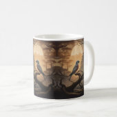Mondlicht-Perle: Ein weicher Vogel in Twilight Kaffeetasse (VorderseiteRechts)