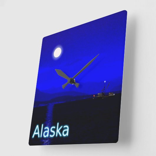 Mondlicht Quadratische Wanduhr (Winkel)