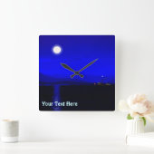 Mondlicht Quadratische Wanduhr (Zuhause)
