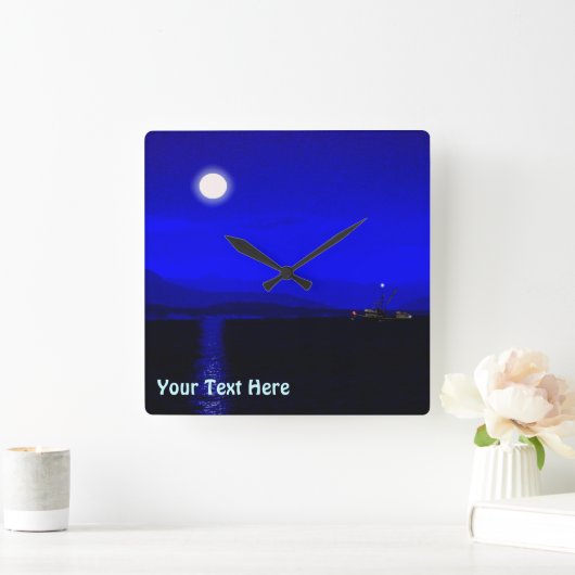 Mondlicht Quadratische Wanduhr (Zuhause)