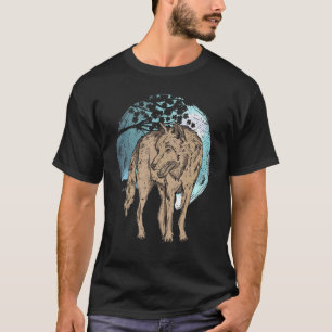 Mondlicht Raubtier Tier Wald Vollmond Wolf T-Shirt