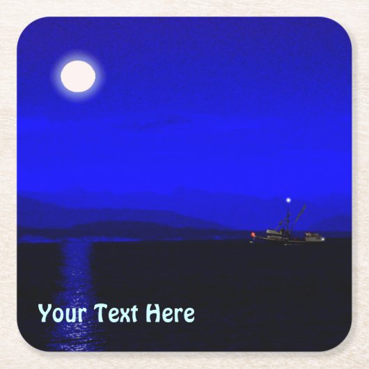 Mondlicht Rechteckiger Pappuntersetzer (Vorderseite)
