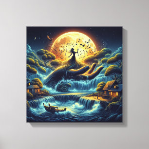 Mondlicht-Reverie – Traumlandschaft Leinwanddruck