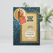 Mondlicht Romance Wedding Save the Date - Redhead Einladung (Stehend Vorderseite)
