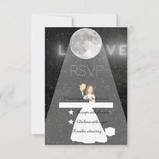 Mondlicht RSVP Karte (Vorderseite)
