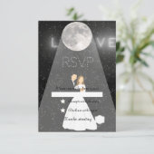 Mondlicht RSVP Karte (Stehend Vorderseite)
