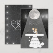Mondlicht RSVP Karte (Vorne/Hinten)